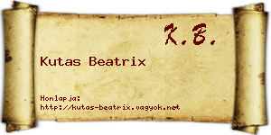 Kutas Beatrix névjegykártya